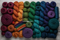Dark Rainbow Yarn Background